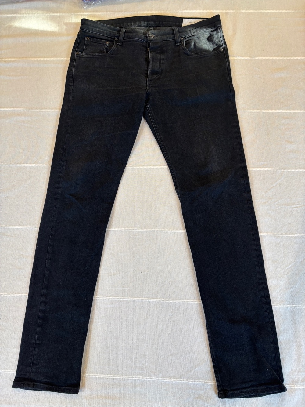 Rag‎ & Bone Fit 2 Slim Jeans Men’s 33 Black Stretch Button Fly Premium Denim